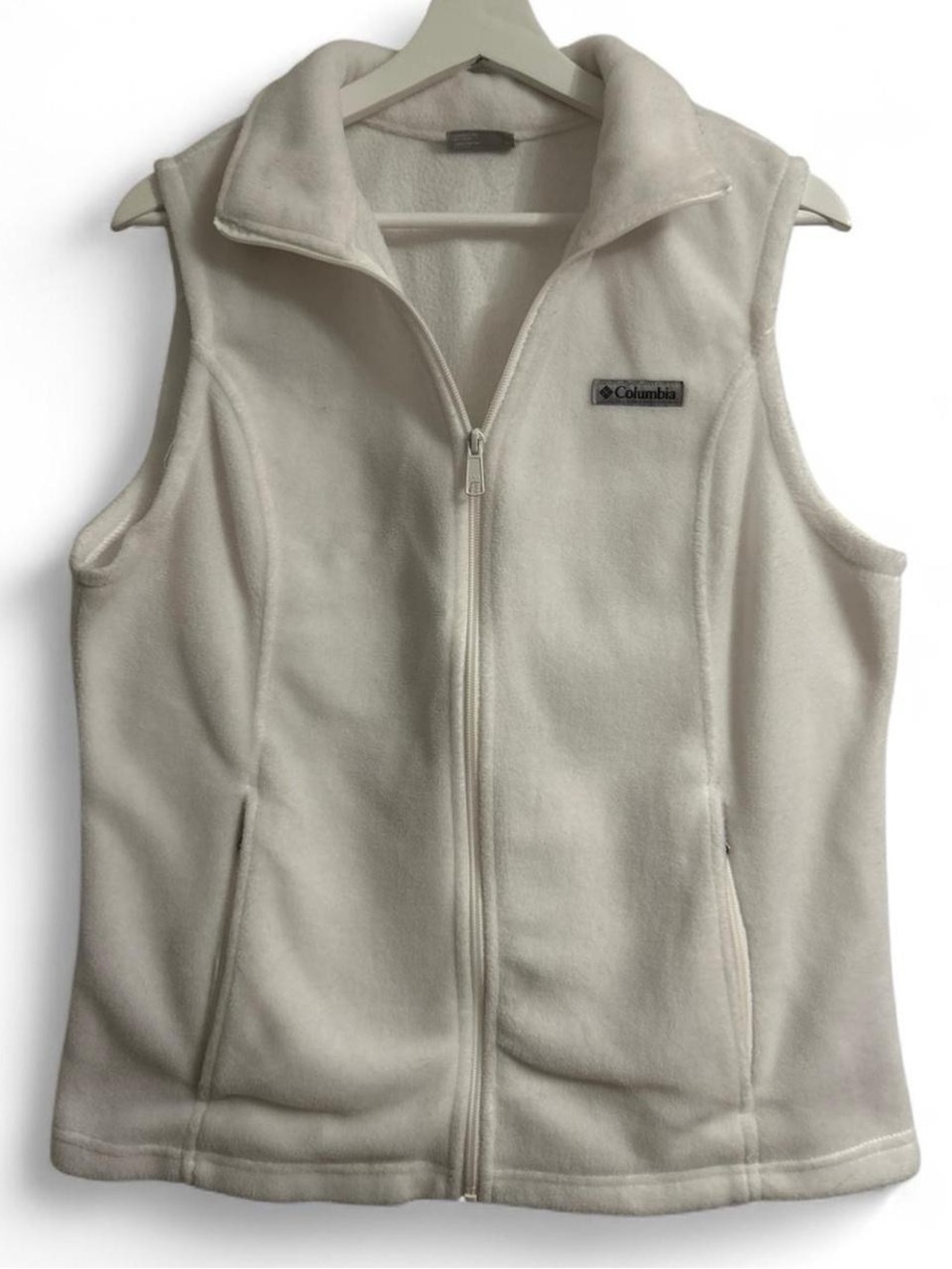Columbia Sportswear White Fleece Women's Vest Size Large With Pockets